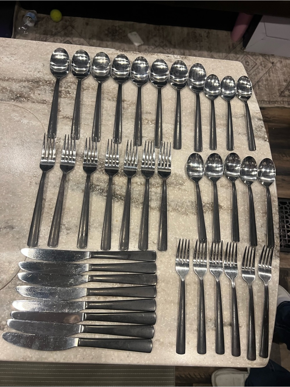 Cambridge Ombré Black Silver Stainless Flatware 36 Piece Set Discontinued
